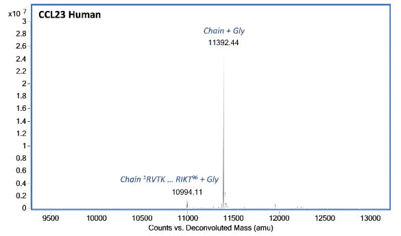 Mass Spectrometry - Recombinant Human CCL23/Ck beta 8-1 Protein (AB283930)