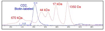 Size Exclusion Chromatography - Recombinant human CD2 protein (Active) (Biotin) (Fc tag C-Terminus + Avi tag C-Terminus) (AB271412)