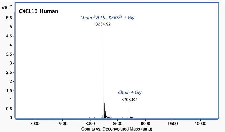 Mass Spectrometry - Recombinant human CXCL10/IP10 protein (Active) (AB280332)