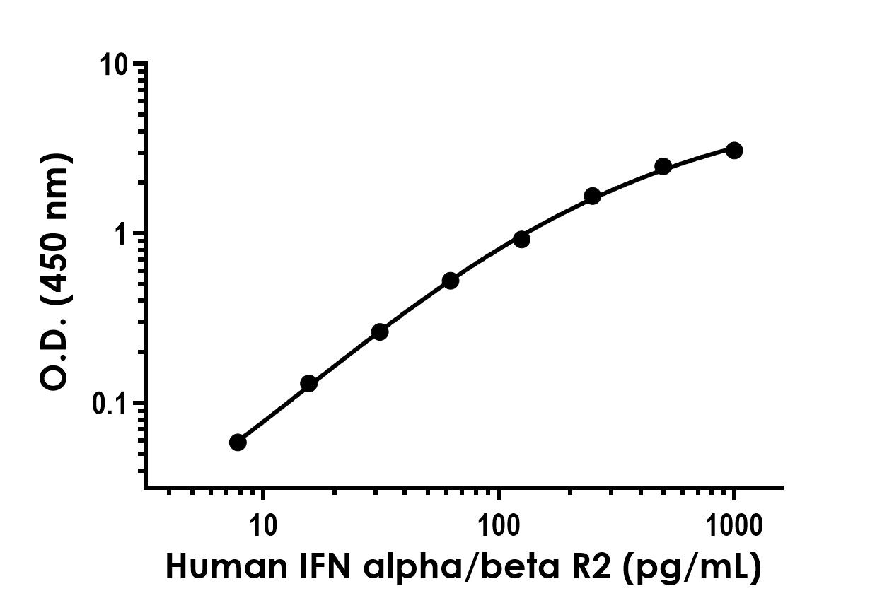 Sandwich ELISA - Recombinant Human IFN alpha/beta R2 Protein Standard (His tag) (AB322092)