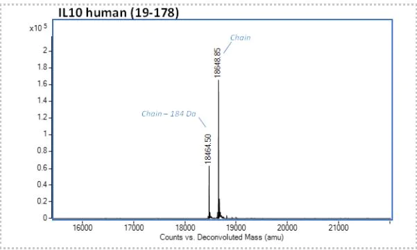 Mass Spectrometry - Recombinant human IL-10 protein (Active) (AB284660)