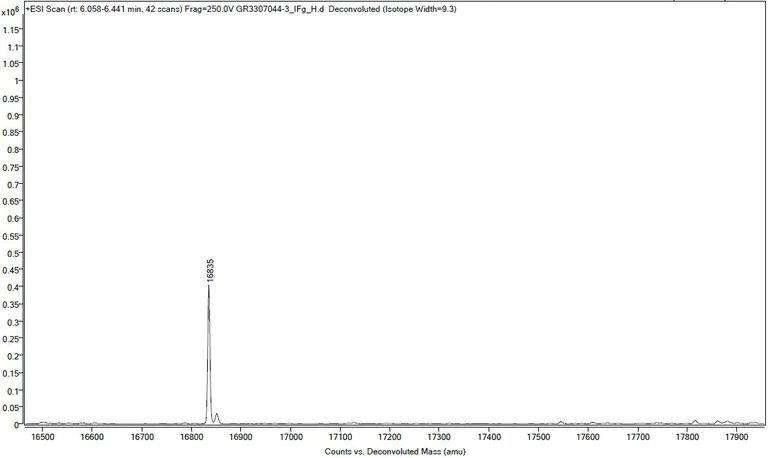 Mass Spectrometry - Recombinant Human Interferon gamma protein (Active) (AB259377)