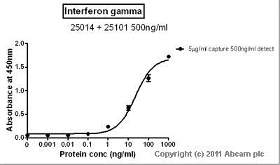 Sandwich ELISA - Recombinant Human Interferon gamma protein (Tag Free) (AB51240)