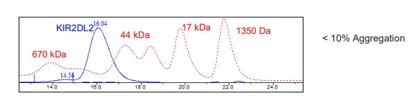 Size Exclusion Chromatography - Recombinant Human KIR2DL2 protein (Biotin) (Fc tag C-Terminus + Avi tag C-Terminus) (AB271574)