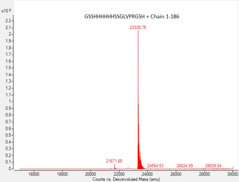 Mass Spectrometry - Recombinant human KRAS Protein (His-tag) (AB309960)