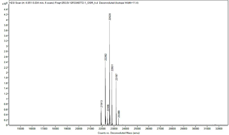 Mass Spectrometry - Recombinant human Oncostatin M/OSM protein (Active) (AB270077)