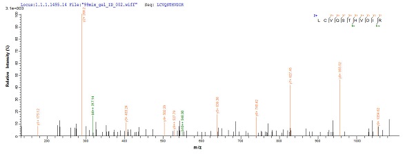 Mass Spectrometry - Recombinant Human Papillomavirus 16 (E7) protein (His tag) (AB237790), expandable thumbnail