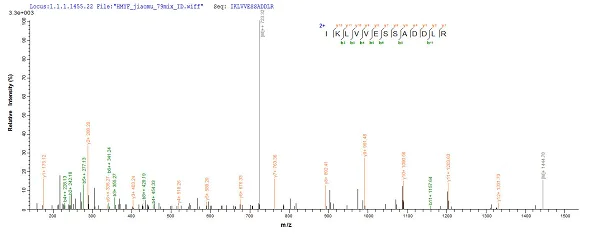 Mass Spectrometry - Recombinant Human papillomavirus HPV18 E7 protein (His tag) (AB236931)