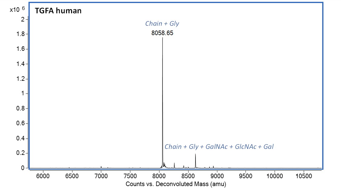 Mass Spectrometry - Recombinant human TGF alpha protein (Active) (AB283419), expandable thumbnail