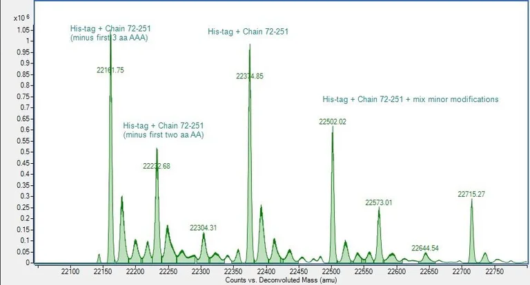 Mass Spectrometry - Recombinant Human TL1A protein (His tag) (AB318249)