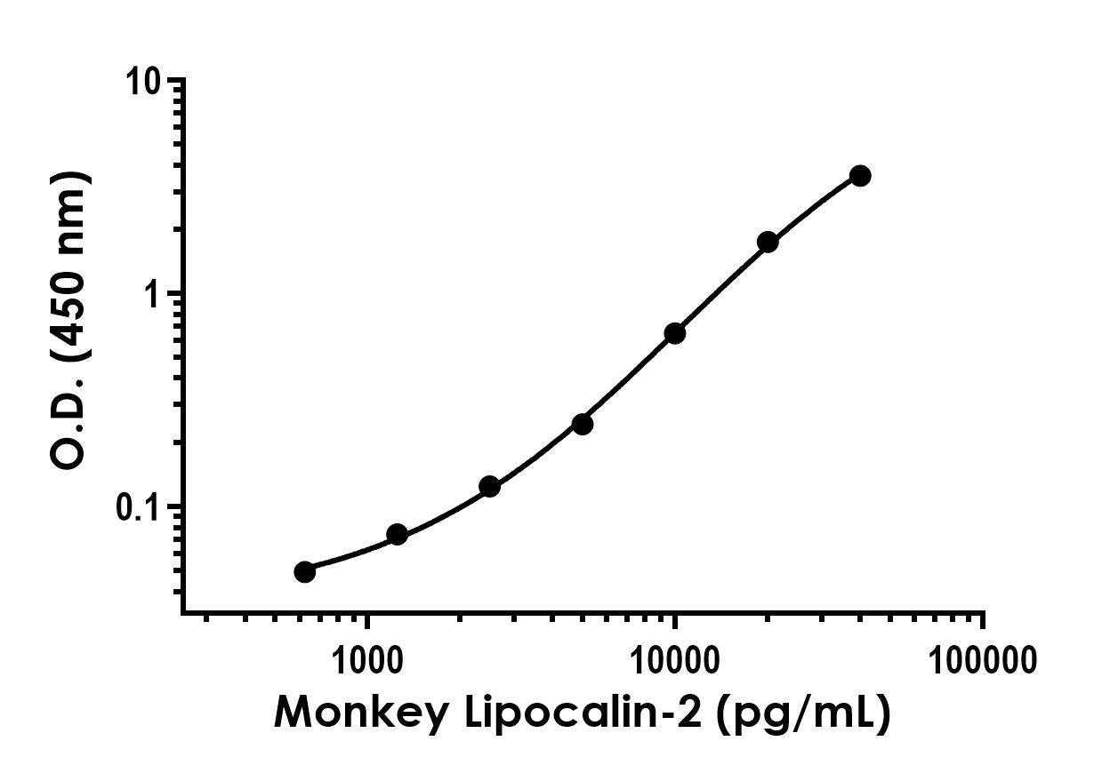 Sandwich ELISA - Recombinant Monkey Lipocalin-2 Protein Standard (His tag) (AB322751), expandable thumbnail