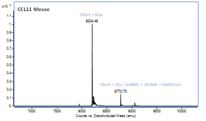 Mass Spectrometry - Recombinant Mouse CCL11/Eotaxin Protein (Active) (AB283889)