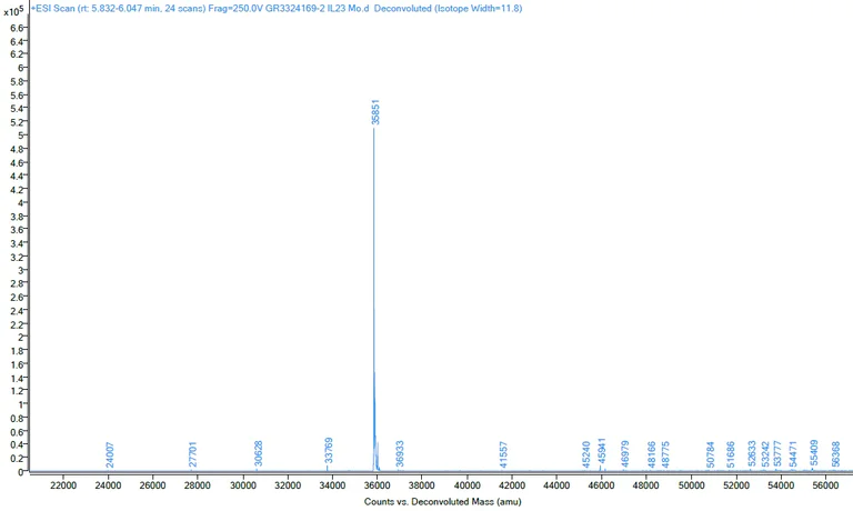 Mass Spectrometry - Recombinant mouse IL-23 protein (Active) (AB259423)