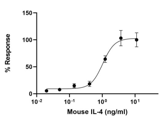 Functional Studies - Recombinant mouse IL-4 protein (Active) (AB259406), expandable thumbnail