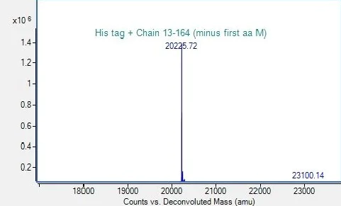 Mass Spectrometry - Recombinant Mouse IL36 gamma/IL-1F9 protein (His Tag) (AB318254)