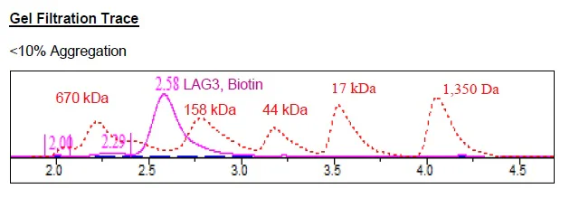 Size Exclusion Chromatography - Recombinant Mouse LAG-3 protein (Biotin) (Avi tag C-Terminus + Fc tag C-Terminus) (AB271583)
