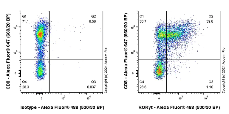 Flow Cytometry (Intracellular) - Anti-ROR gamma antibody [Q31-378] - BSA and Azide free (AB289562)