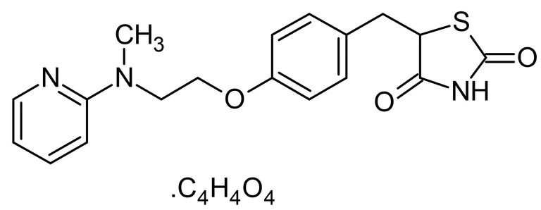 Chemical Structure - Rosiglitazone maleate (Avandia), PPARgamma agonist. Maleate salt. (AB142461)