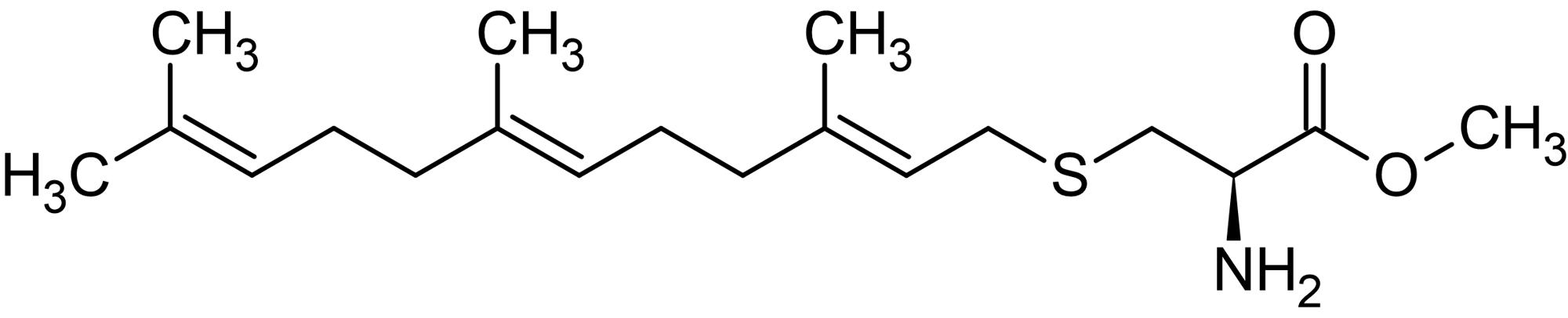 Chemical Structure - S-Farnesyl-L-cysteine methyl ester, post translational modified amino acid (AB141617), expandable thumbnail