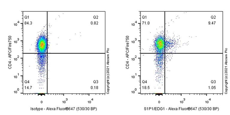 Flow Cytometry - Anti-S1P1/EDG1 antibody [EPR23535-103] - BSA and Azide free (AB283515)