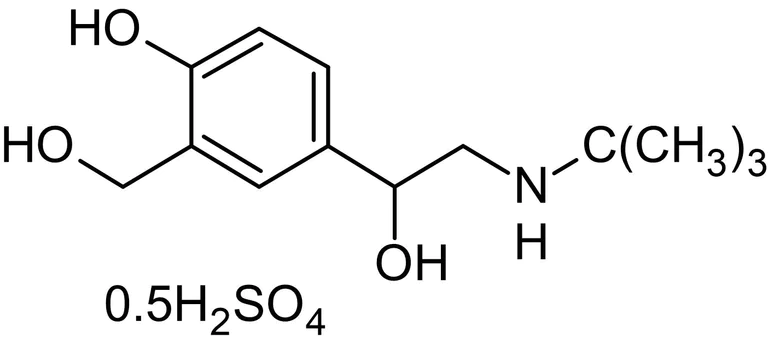 Chemical Structure - Salbutamol hemisulfate, Non-selective beta adrenoceptor agonist (AB120714)