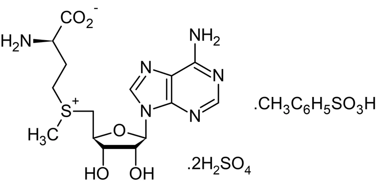 Chemical Structure - SAM e (S-(5-Adenosyl)-L-methionine disulfate tosylate), Methyl donor (AB142221)