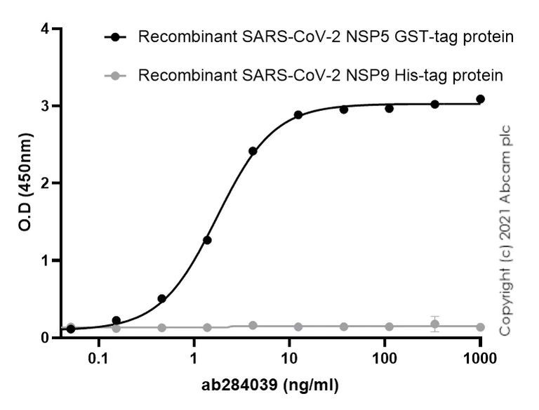 Indirect ELISA - Anti-SARS-CoV-2 nsp5 antibody [EPR24844-87] (AB284039)