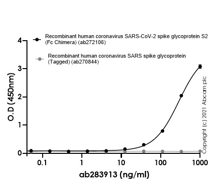 Indirect ELISA - Anti-SARS-CoV-2 Spike Glycoprotein S2 antibody [EPR25038-122] (AB283913), expandable thumbnail