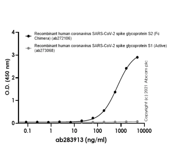 Indirect ELISA - Anti-SARS-CoV-2 Spike Glycoprotein S2 antibody [EPR25038-122] - BSA and Azide free (AB284041)