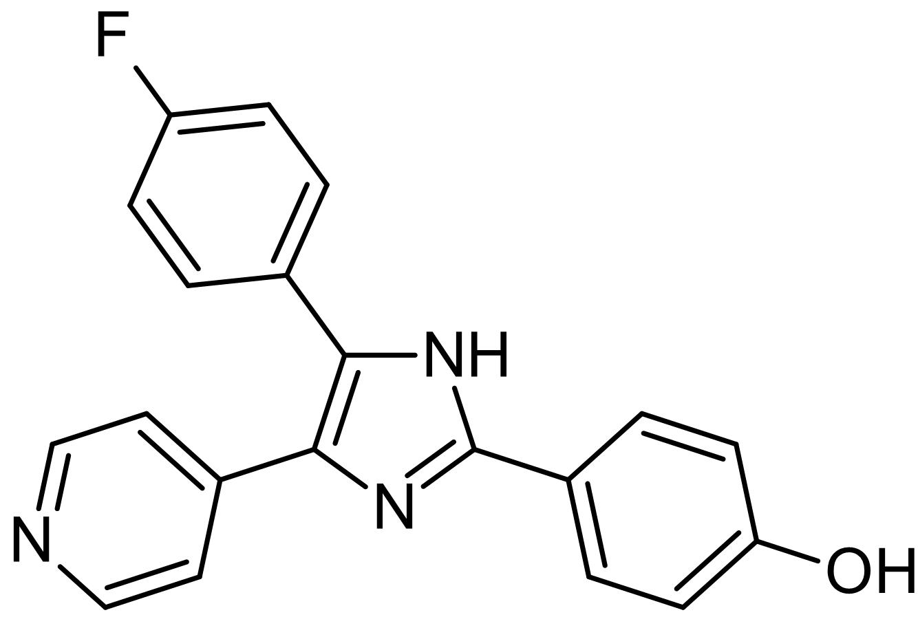 Chemical Structure - SB 202190, cell-permeable p38 MAPK inhibitor (AB120638), expandable thumbnail