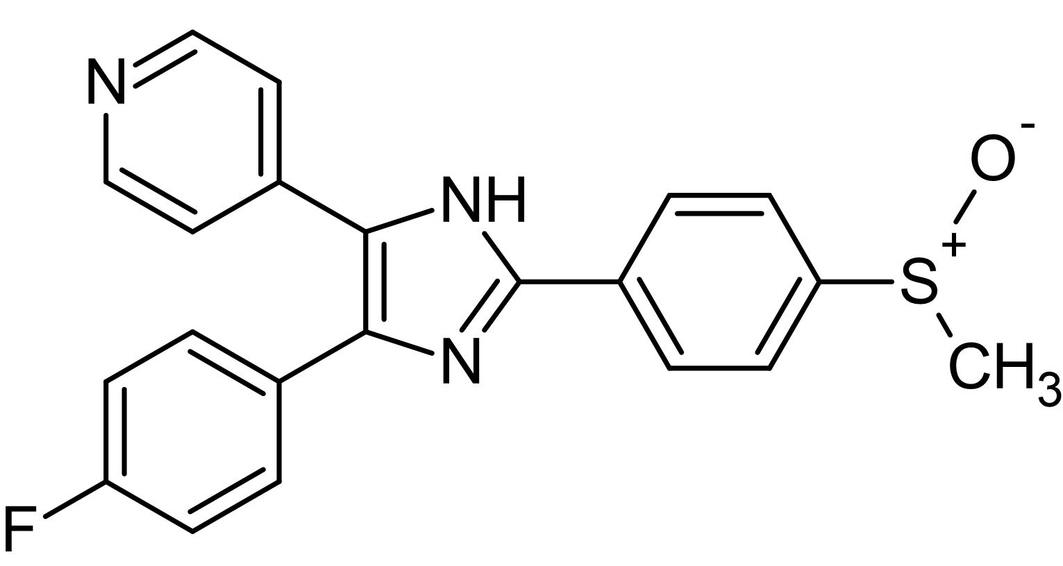 Chemical Structure - SB 203580 (DMSO solution), p38 MAPK inhibitor (AB146589)