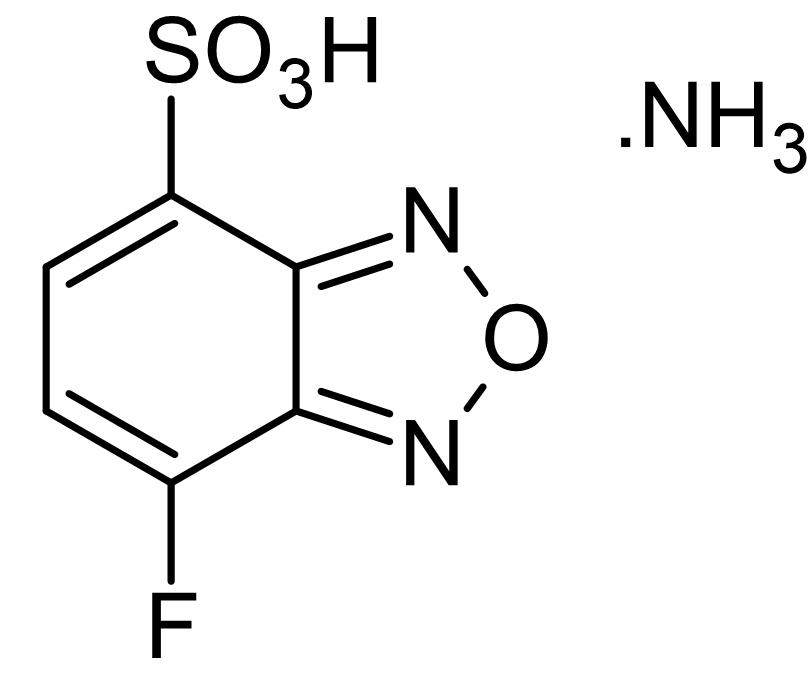 Chemical Structure - SBD-F (7-Fluorobenzofurazan-4-sulfonic acid ammonium salt), Fluorescent thiol indicator (AB145405), expandable thumbnail