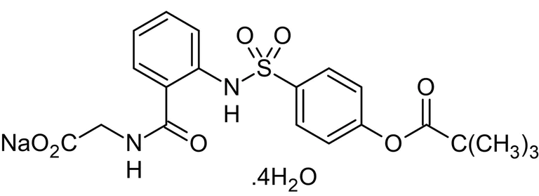 Chemical Structure - Sivelestat sodium tetrahydrate, Neutrophil elastase inhibitor (AB142369)