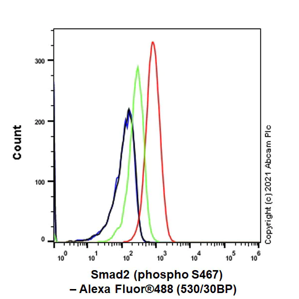 Flow Cytometry (Intracellular) - Anti-Smad2 (phospho S467) antibody [EPR23681-40] - BSA and Azide free (AB280897)
