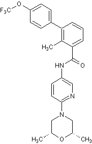 Chemical Structure - Sonidegib (NVP-LDE225, Erismodegib), smoothened (Smo) antagonist (AB269876)