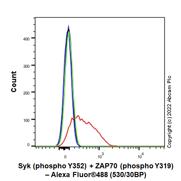 Flow Cytometry (Intracellular) - Anti-Syk (phospho Y352) +ZAP70 (phospho Y319) antibody [EPR26232-39] (AB300398), expandable thumbnail