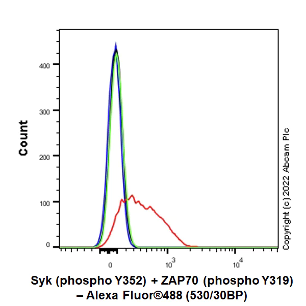 Flow Cytometry (Intracellular) - Anti-Syk (phospho Y352) +ZAP70 (phospho Y319) antibody [EPR26232-39] (AB300398)