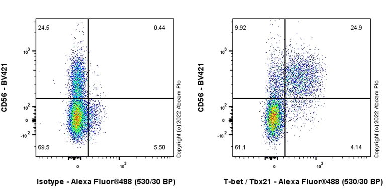 Flow Cytometry (Intracellular) - Anti-T-bet / Tbx21 antibody [EPR27094-16] - BSA and Azide free (AB307194)