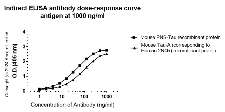 Indirect ELISA - Anti-Tau (MTBR-tau243) antibody [EPR29541-59] - BSA and Azide free (AB323528)