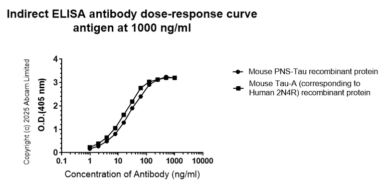 Indirect ELISA - Anti-Tau (N-terminal) antibody [EPR29521-8] (AB324236)