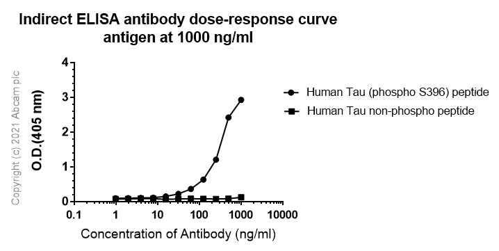 ELISA - Anti-Tau (phospho S396) antibody [E178] - BSA and Azide free (AB218600)