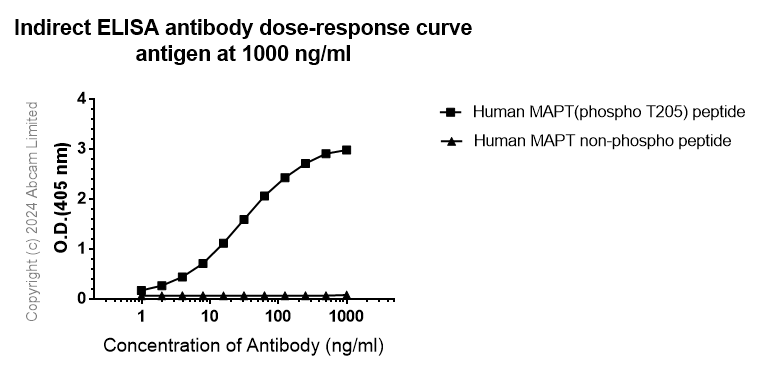 Indirect ELISA - Anti-Tau (phospho T205) antibody [EPR23505-13] (ab254410), expandable thumbnail
