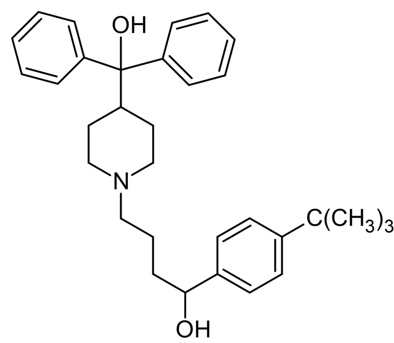 Chemical Structure - Terfenadine, K+ channel blocker. H1 antagonist. (AB120270)