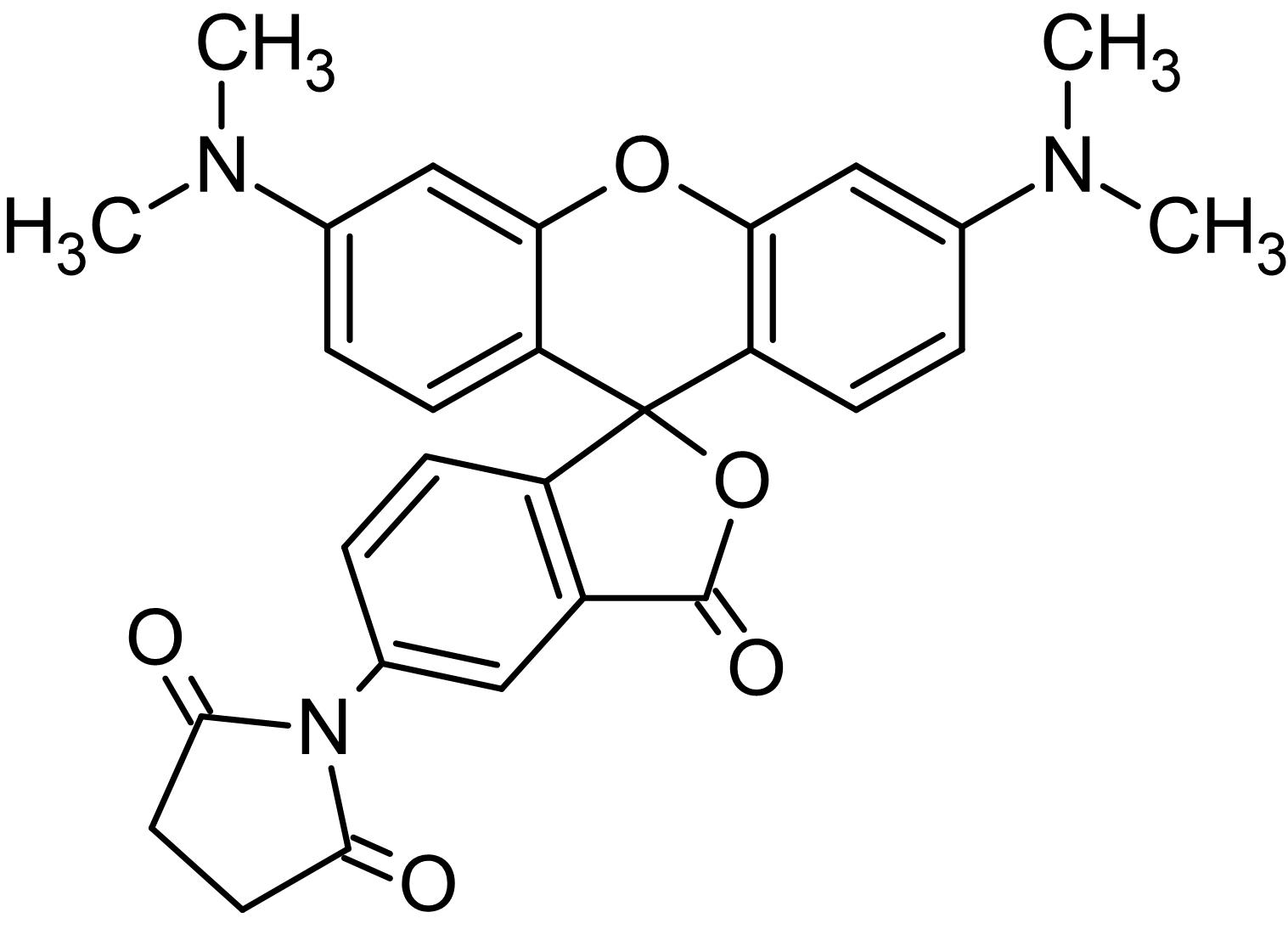 Chemical Structure - Tetramethylrhodamine-5-maleimide, Labeling reagent for protein thiols (AB145443), expandable thumbnail