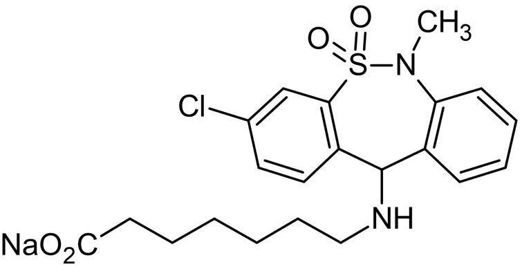 Chemical Structure - Tianeptine sodium, 5-HT uptake facilitator (AB143002)