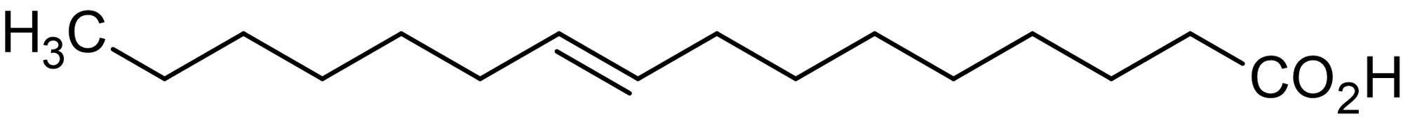 Chemical Structure - trans-9-Hexadecenoic acid, Monounsaturated fatty acid (AB143884)