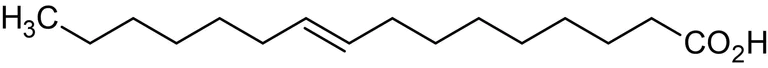 Chemical Structure - trans-9-Hexadecenoic acid, Monounsaturated fatty acid (AB143884)
