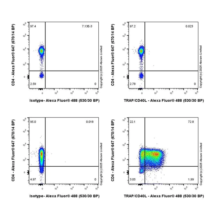Flow Cytometry - Anti-TRAP/CD40L antibody [EPR29037-580] - BSA and Azide free (AB324618)