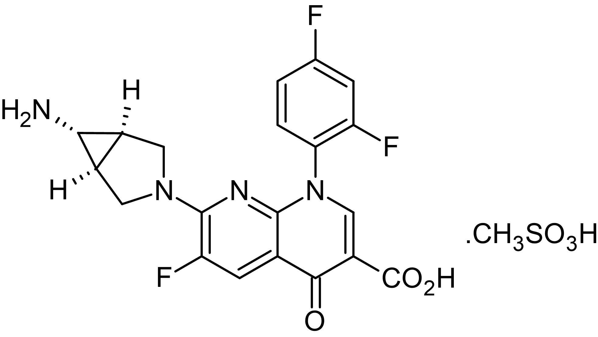 Chemical Structure - Trovafloxacin mesylate, Fluoroquinolone antibiotic agent (AB144562), expandable thumbnail