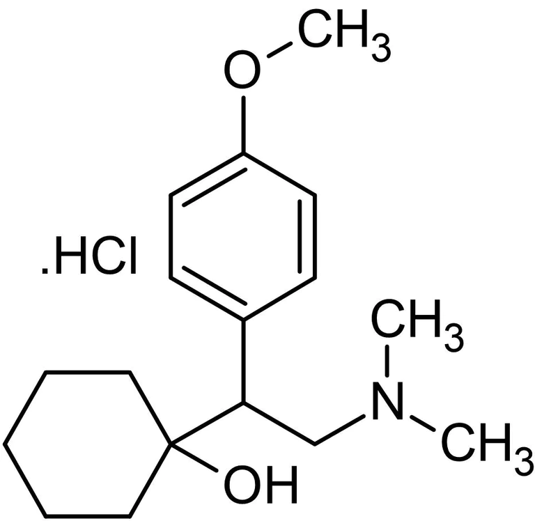 Chemical Structure - Venlafaxine hydrochloride, Serotonin-norepinephrine reuptake inhibitor (AB120715)